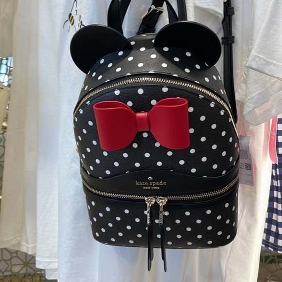 Kate Spade Disney X Kate Spade New York Minnie Dome Backpack Black Multi - Picture 2 of 16